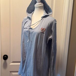 Life Is Good Blue Long Sleeve Tee with Pink Heart